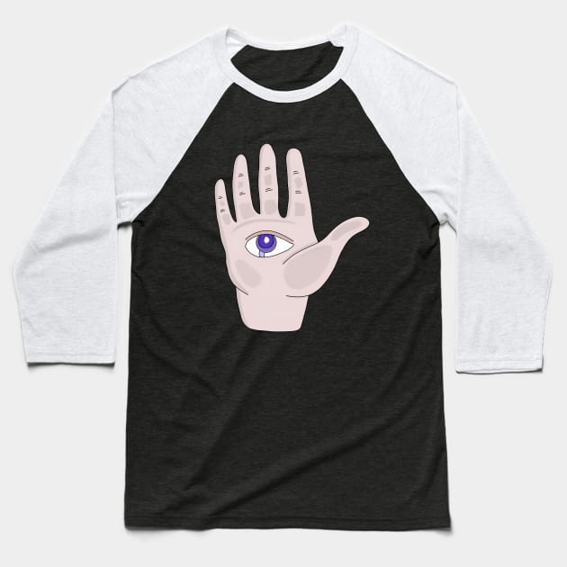 Hand With an Eye Baseball T-Shirt by DiegoCarvalho